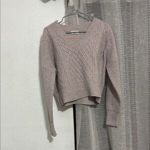 Cozy Pink Cable Knit Sweater